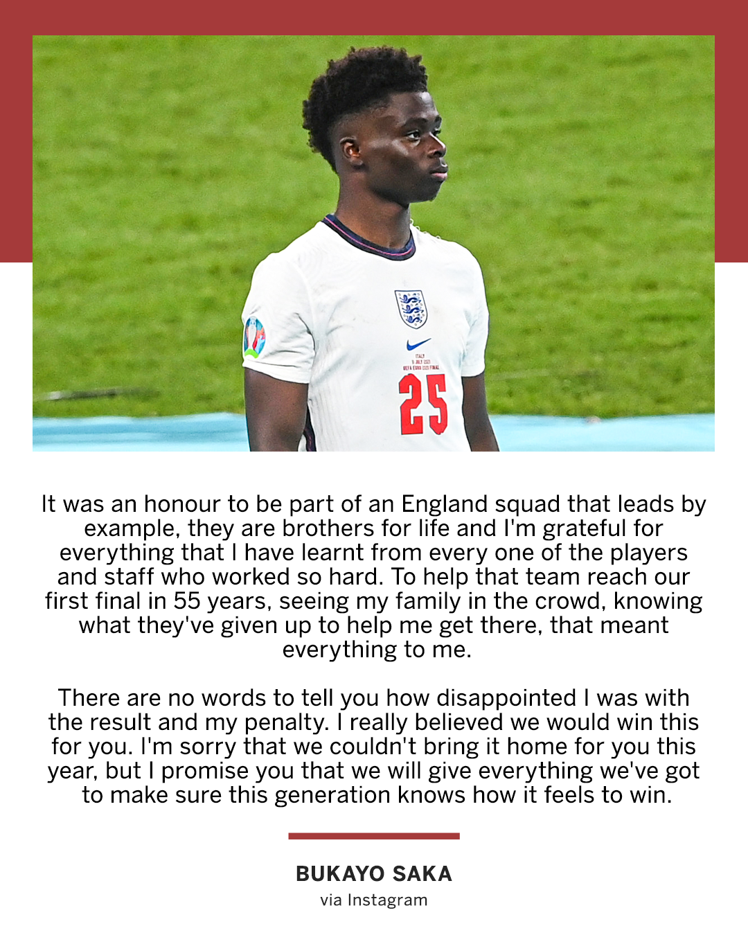 ESPN FC - Bukayo Saka has spoken for the first time since... | Facebook