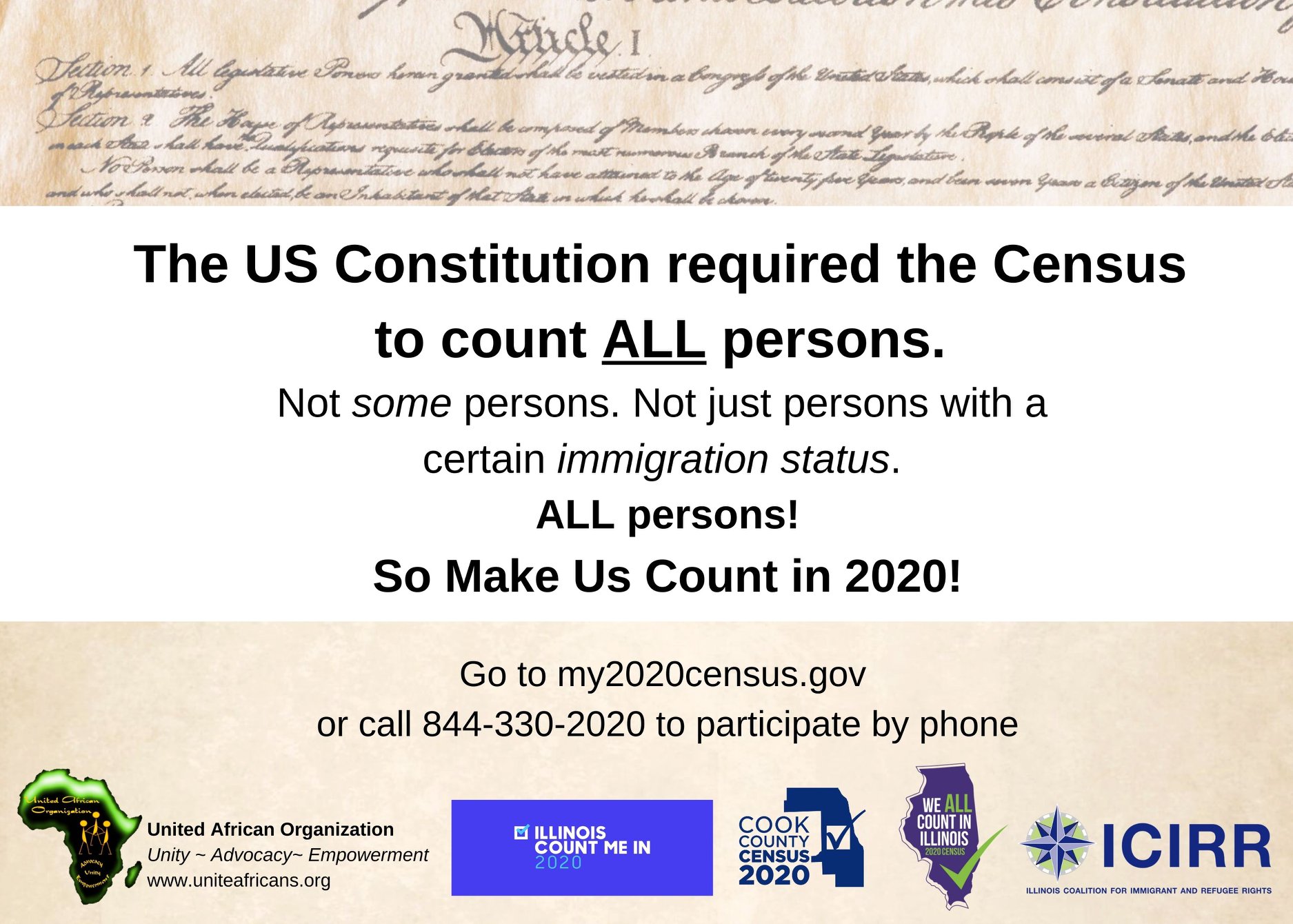 United - Immigrants and non-citizens are ALL counted in the #2020Census ...