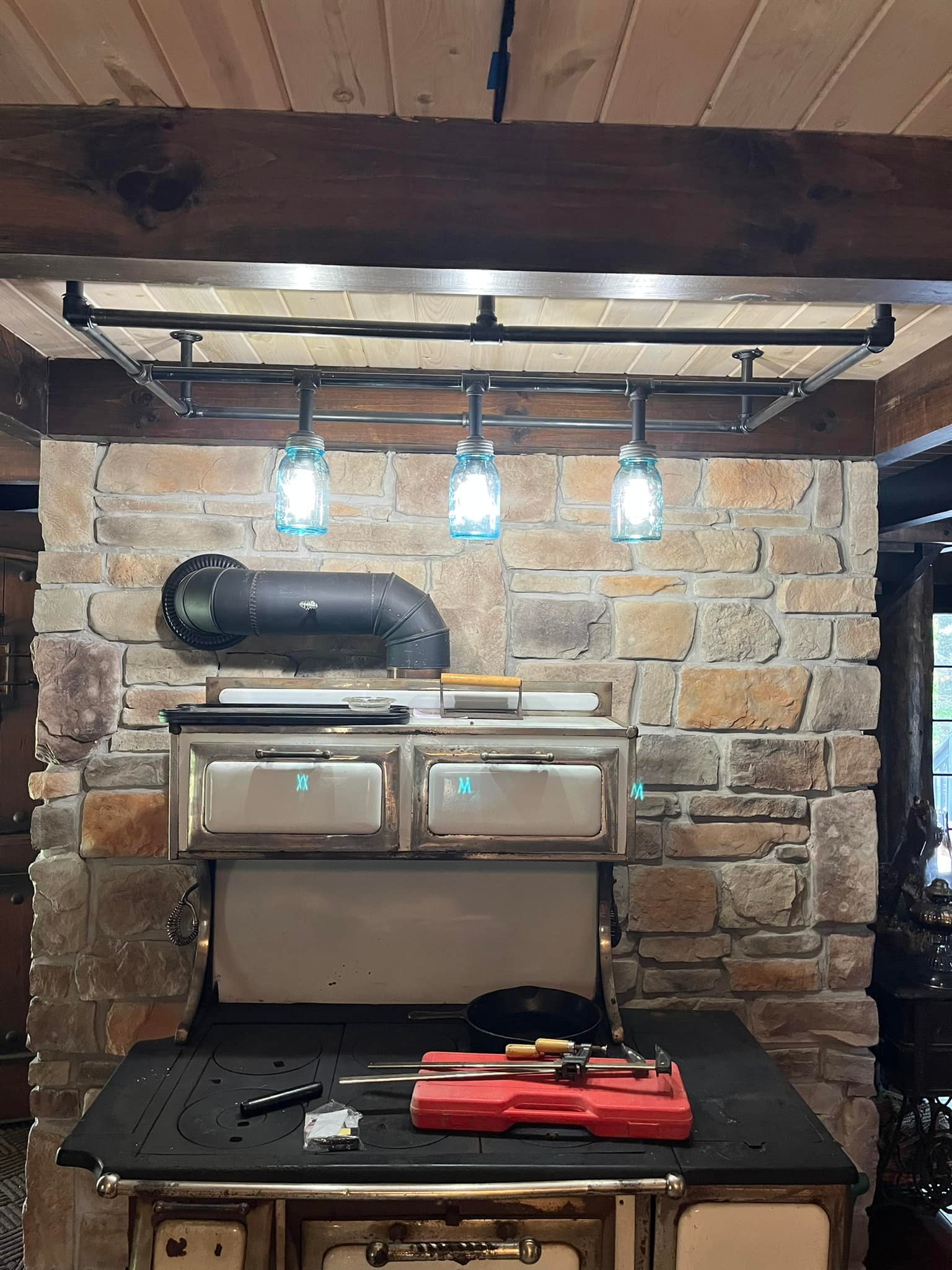 Industrial Iron Pipe 9-Bulb Chandelier | Maker Marketplace