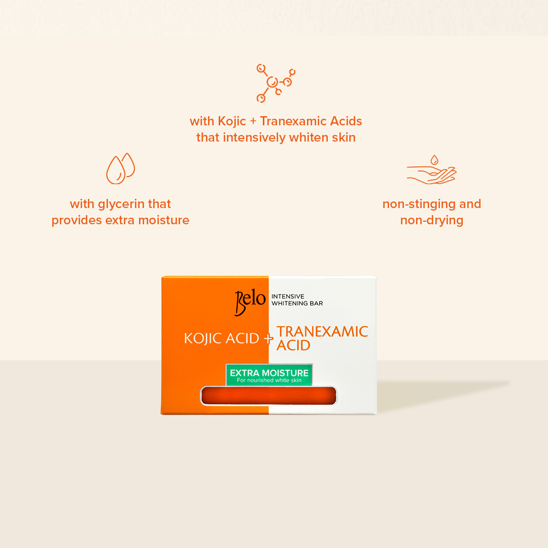 Most kojic soaps can leave skin dry and flaky, but #BeloKojic Extra Moisture Bar is definitely not your ordinary kojic soap. Enjoy intensive whitening while keeping your skin ✨extra moisturized✨ with every