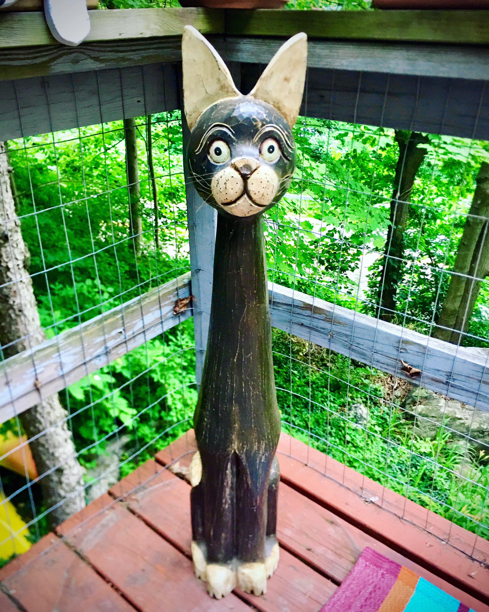 黒白猫のアンティーク置物4体セット James Haddonアメリカ木彫作家 Vintage hand carved wooden cat by James Haddon