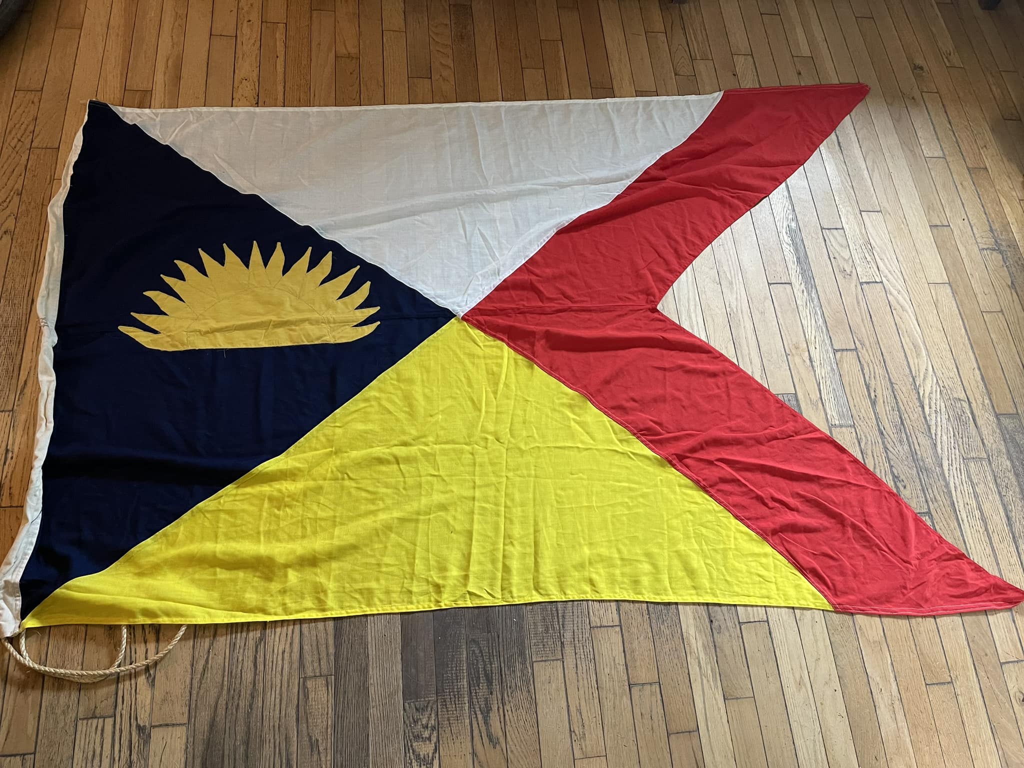 Any information on the red flag with blue stripe and stars?