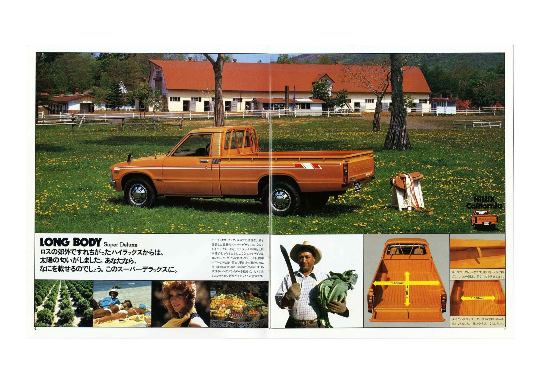 1979 Toyota Hilux California Pickup Truck Brochure. Japan, 8-1978