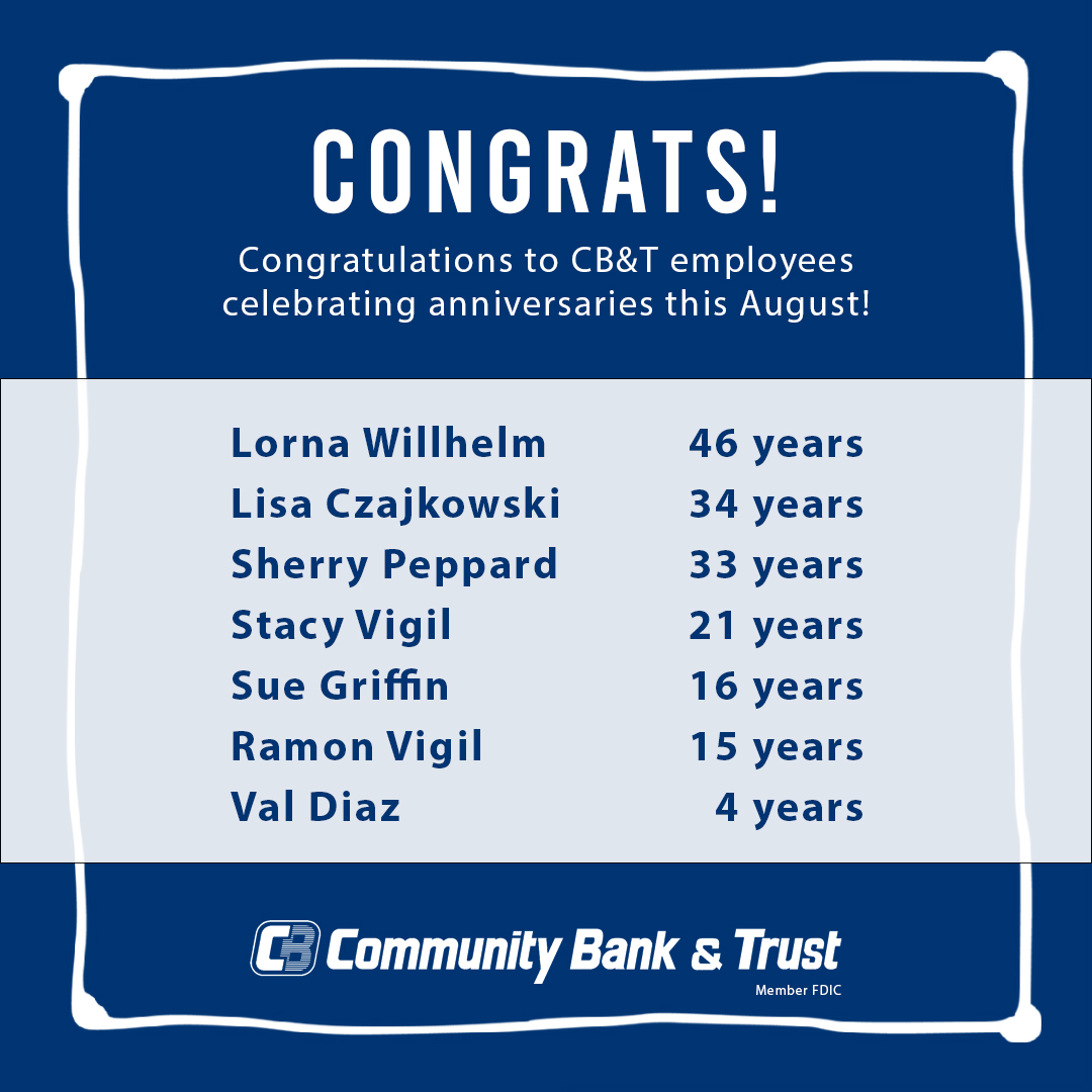 Congratulations to our employees... - Community Bank & Trust
