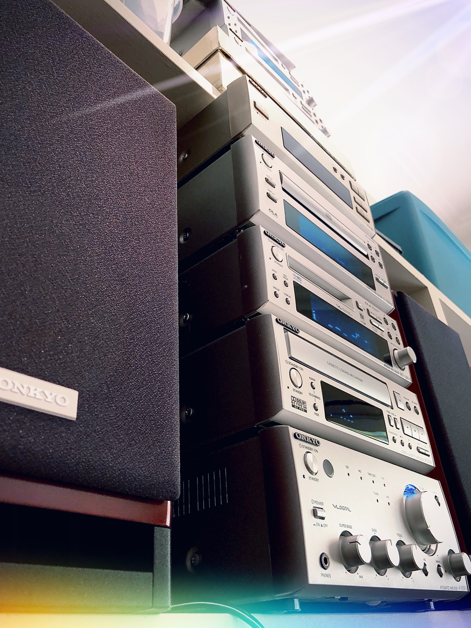 Onkyo Intec205 home audio setup