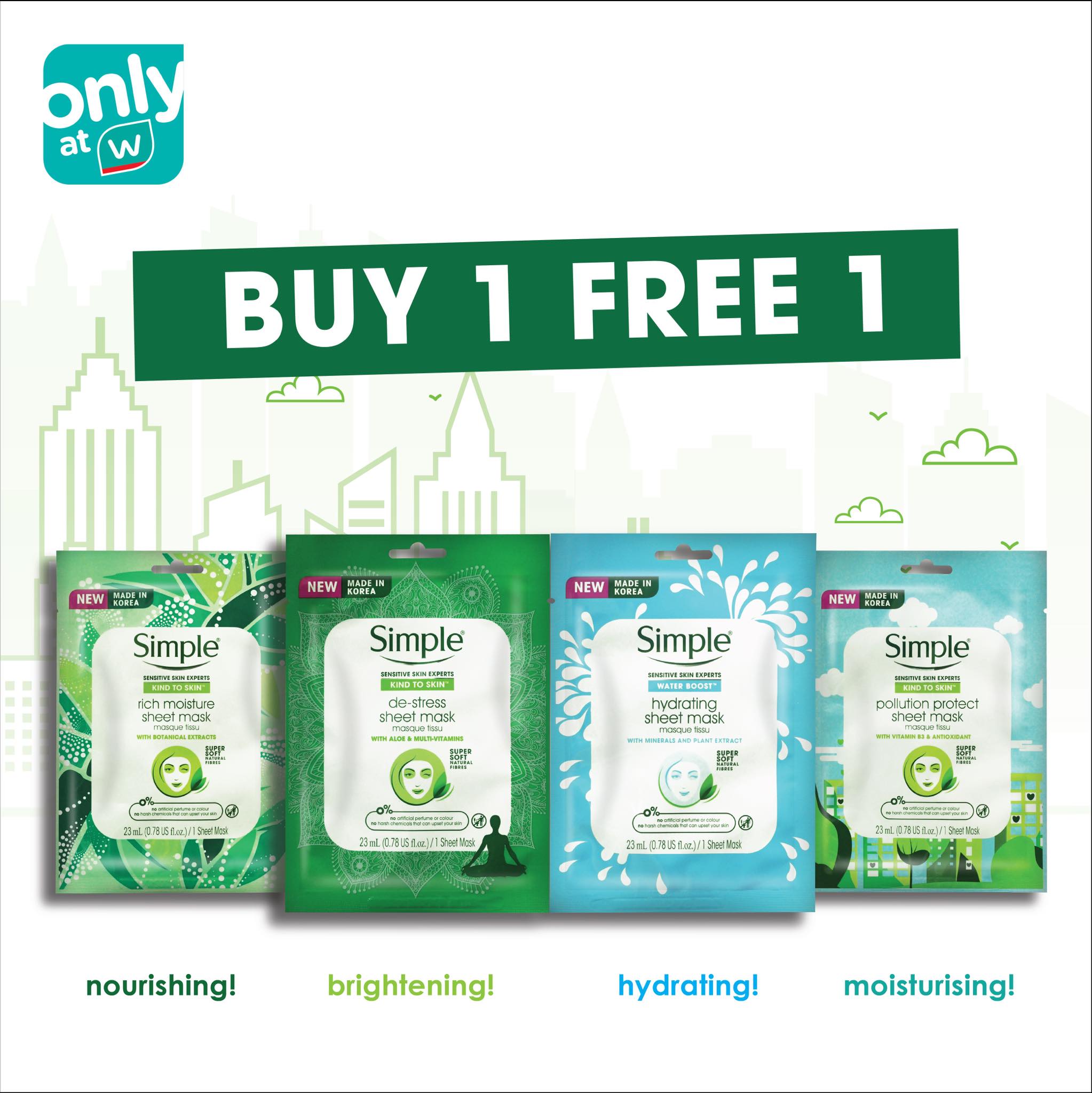 Watsons Only At Watsons Simple Sheet Mask Buy 1 Free 1 Facebook