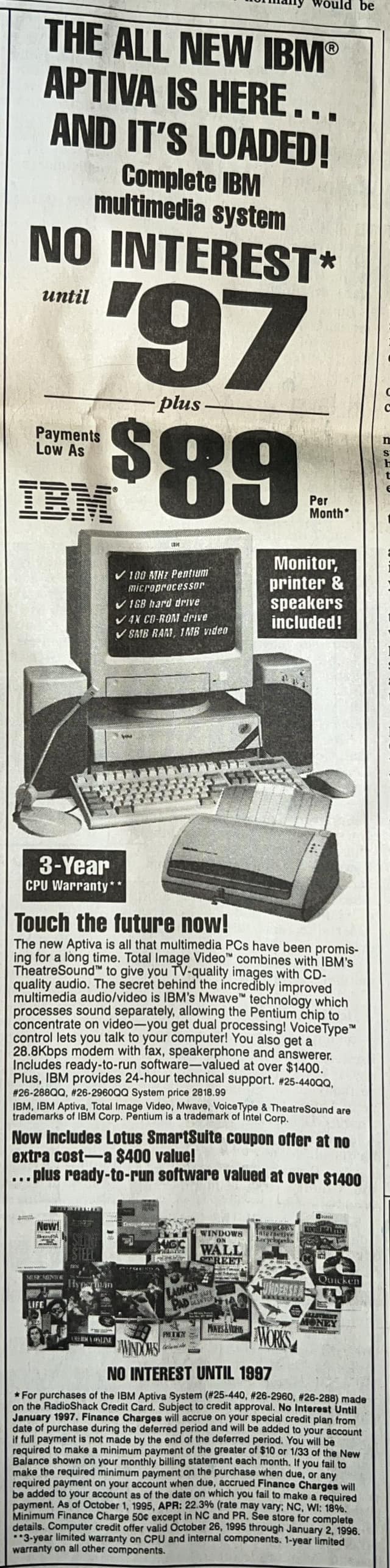 Purchasing a home computer in 1995