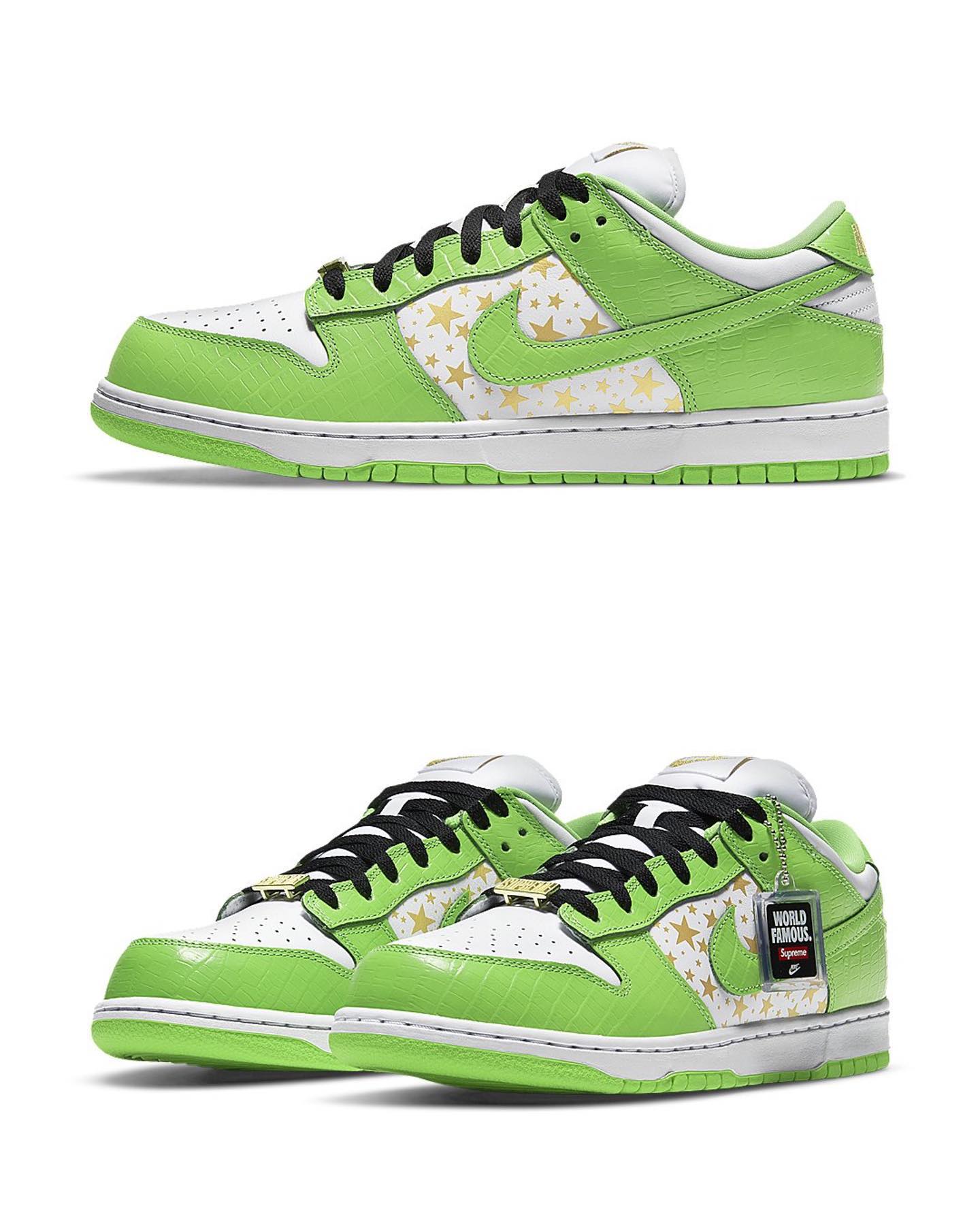 Official look at the Supreme x Dunk Low “Mean Green” 🦠✨