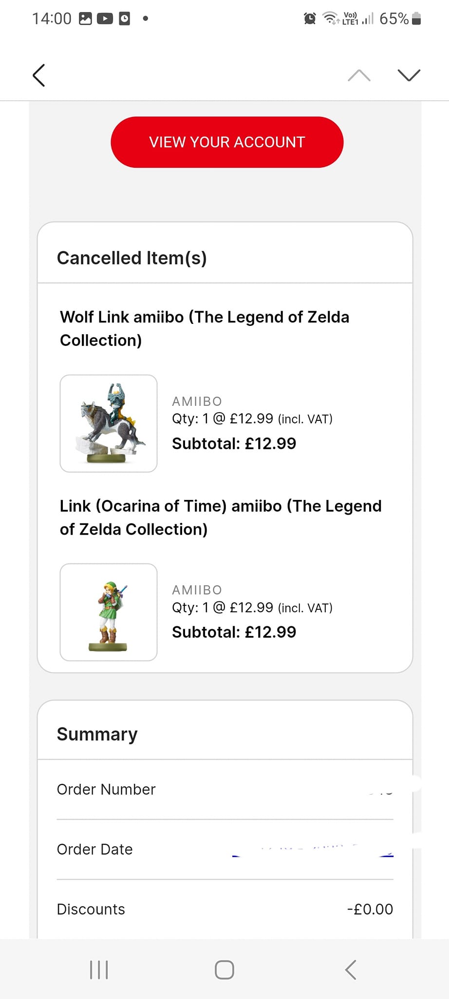 ttykです。【他の人は購入できません】 Wrong amiibo sent from Japan, trying to resolve Link order issue