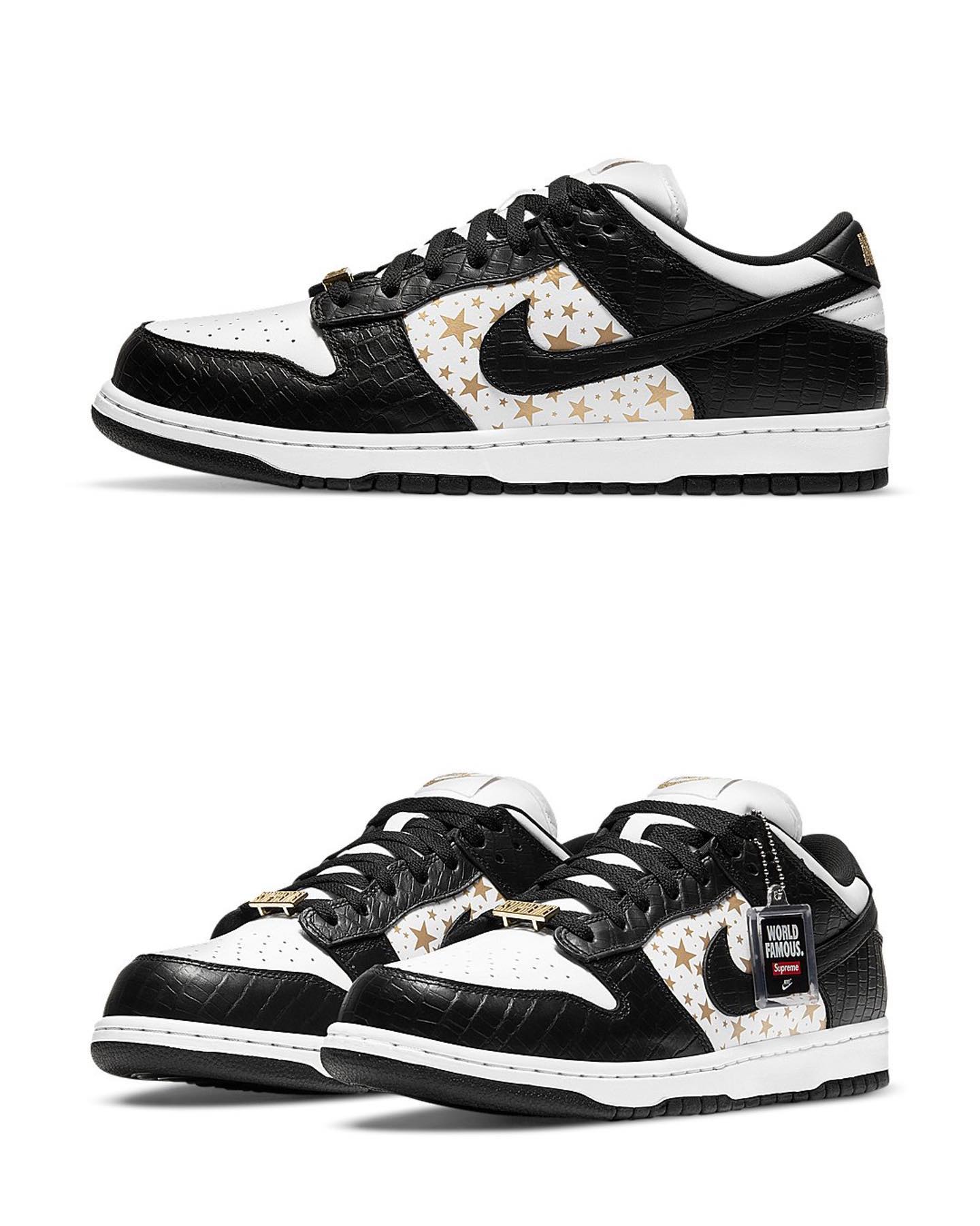 Official looks at the Supreme x Nike SB Dunk Low “Black” and