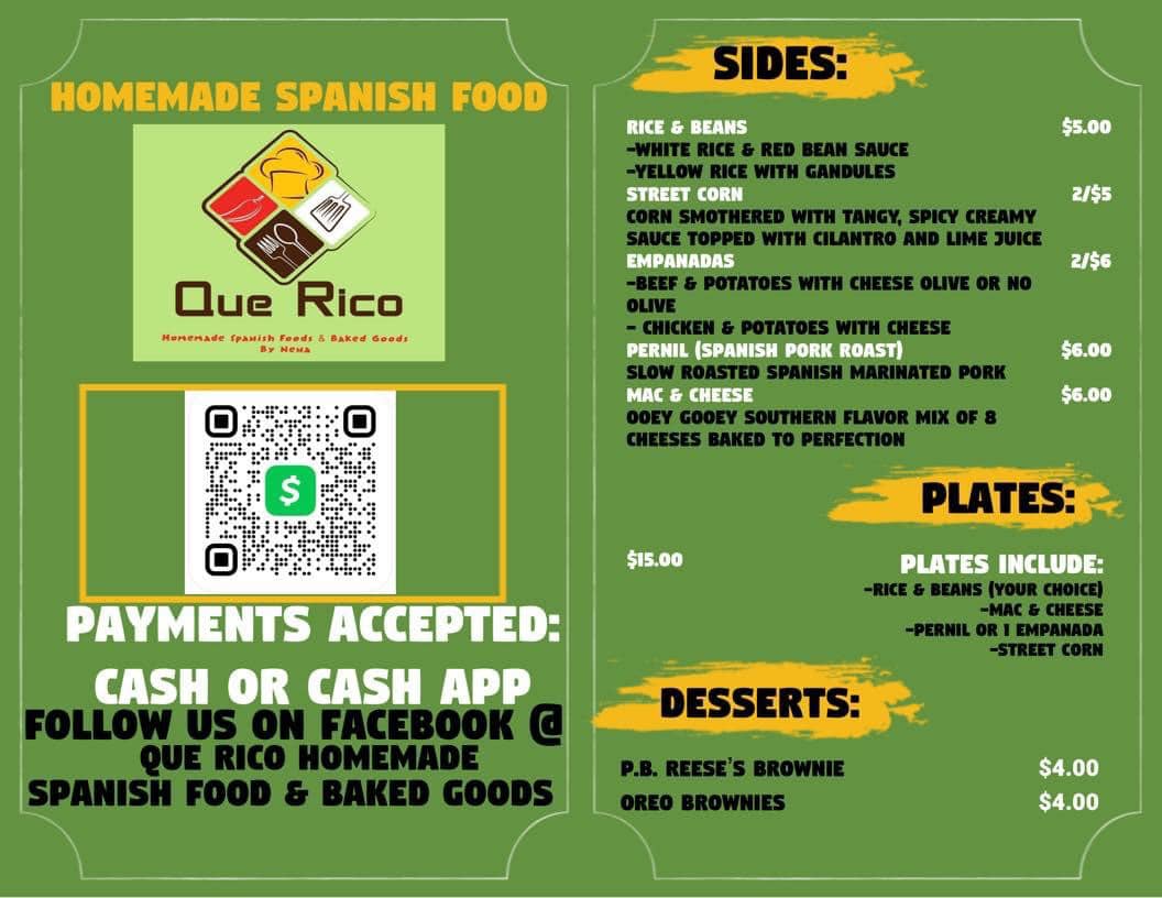 Que Rico Homemade Spanish Foods & Baked Goods By Nena. LLC | Newark NY