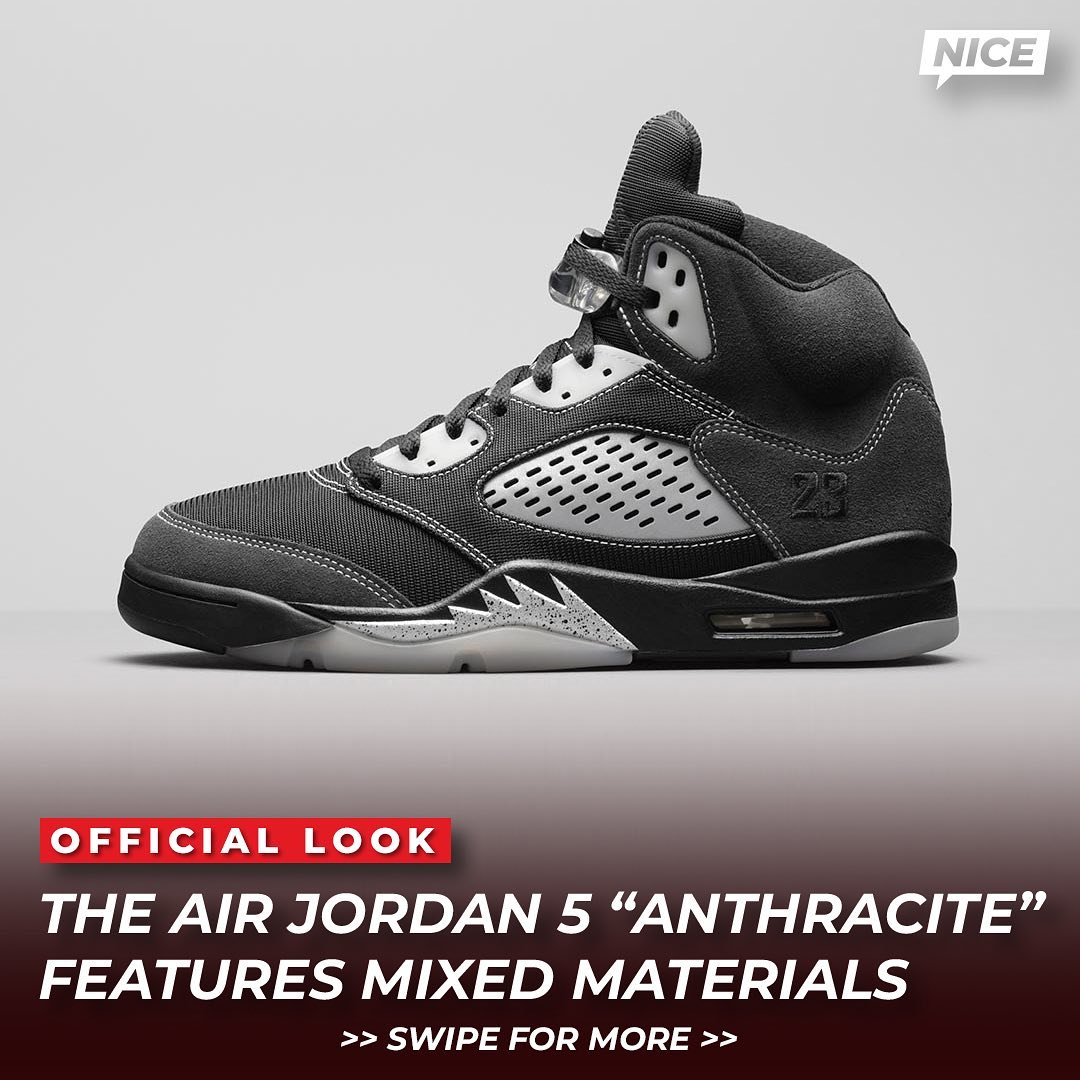Thoughts on the multi-material “Anthracite” Air Jordan 5? 🤔