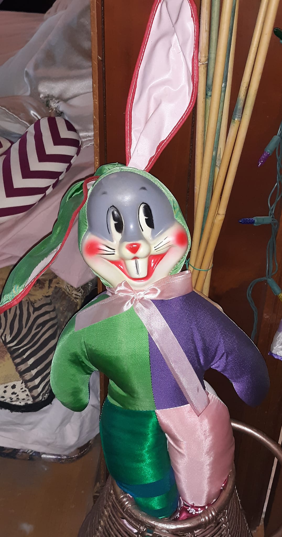 Weird vintage bunny with creepy eyes from afar