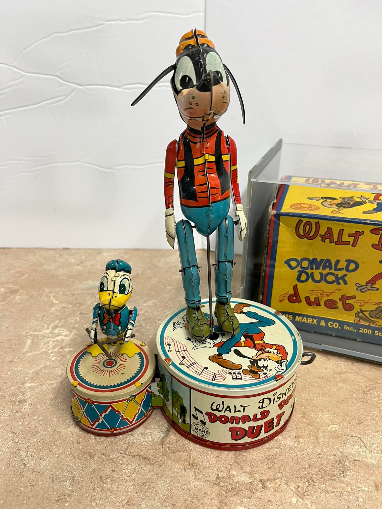 Vintage Marx Disney toys with Donald and Goofy