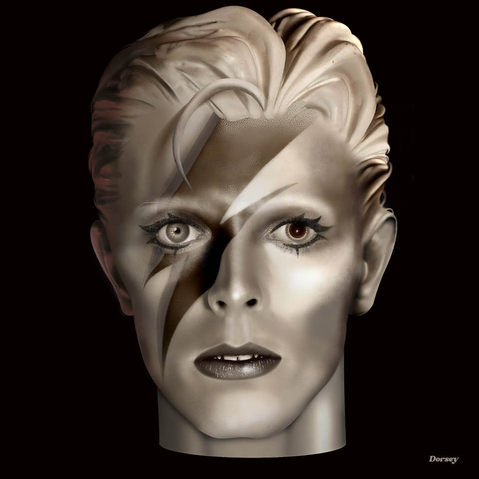 Bowie” original art. This was the original piece I did before I