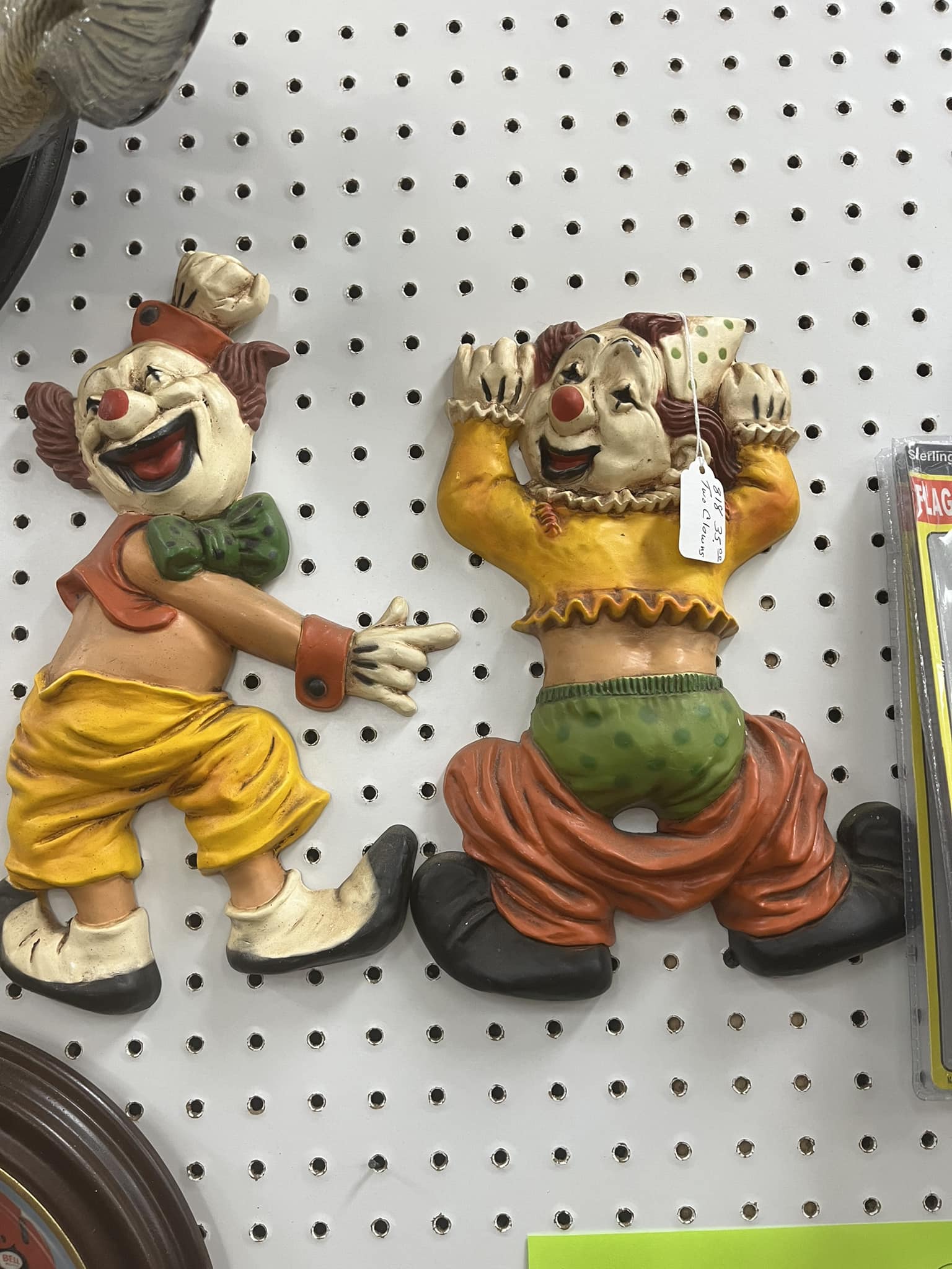 Two clowns on the same bench. Thought y