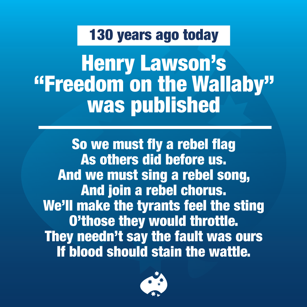 AWU - 130 years ago today, the famous poem 