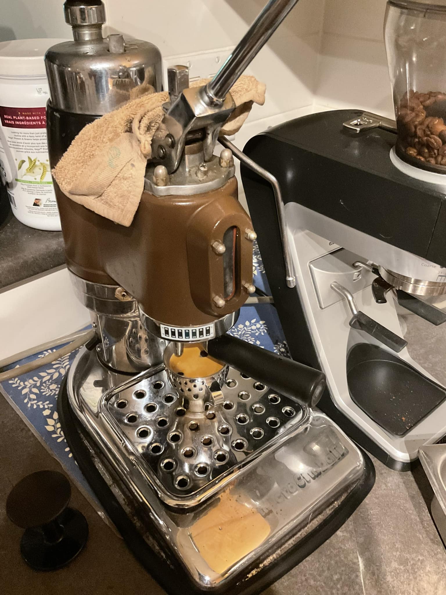 Restored Pasquini Microcimbali espresso machine from the 1970s or 