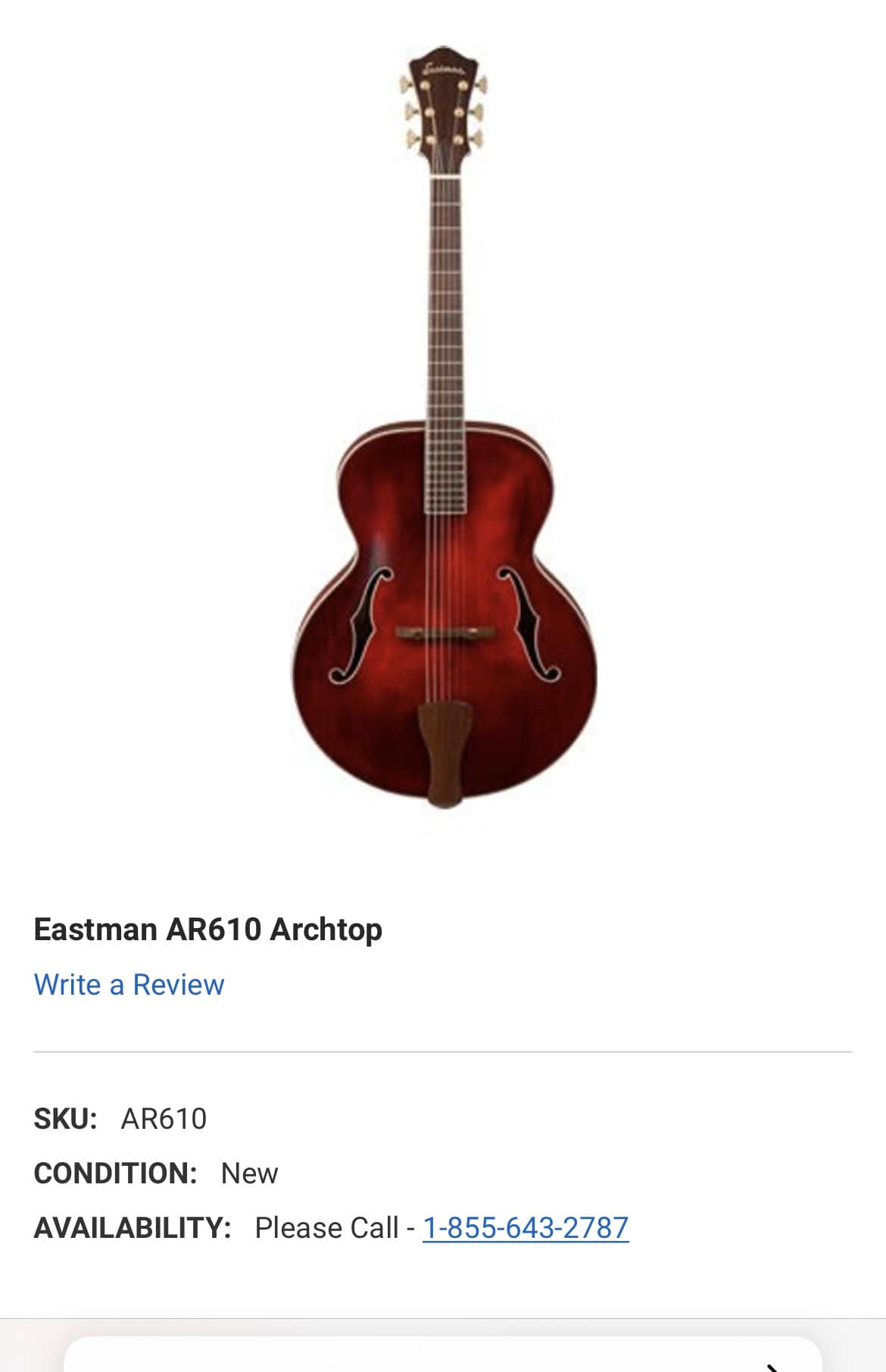 Eastman AR 803 Hollow Body Jazz Guitar Considerations