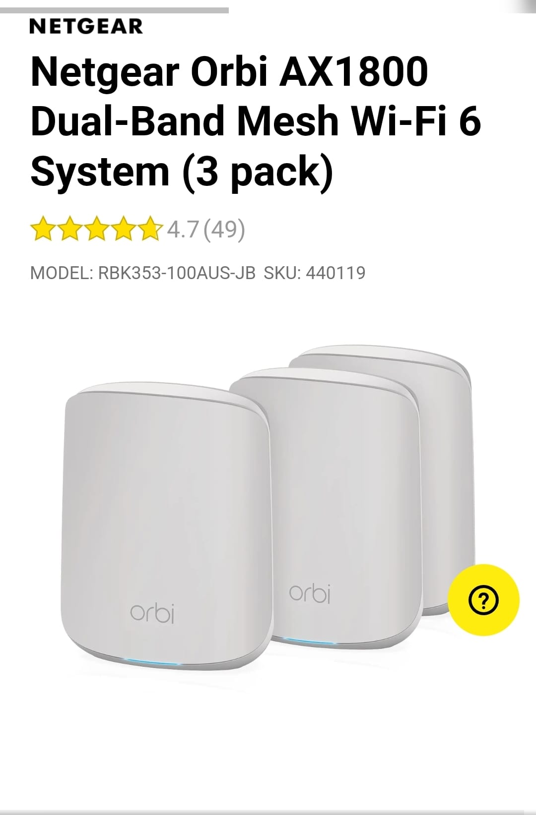 Any experience with Netgear Orbi AX1800 mesh Wi-Fi 6?