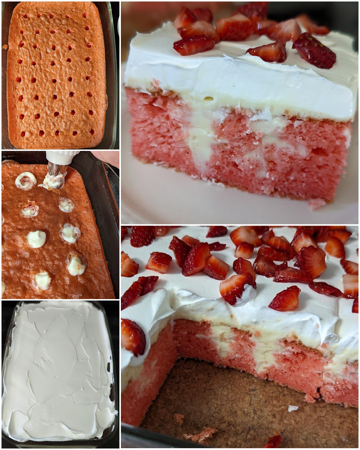 Skip - STRAWBERRY CHEESECAKE POKE CAKE! 😋🍓 Recipe Here: https ...