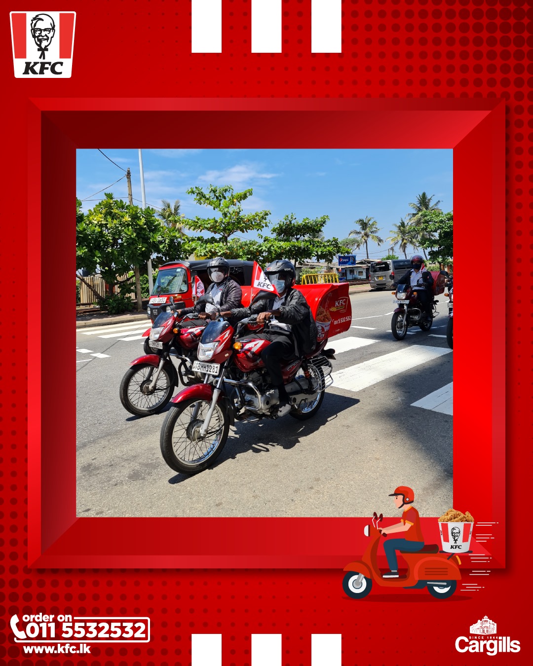 KFC Sri Lanka - Did you witness the delivery riders parade...