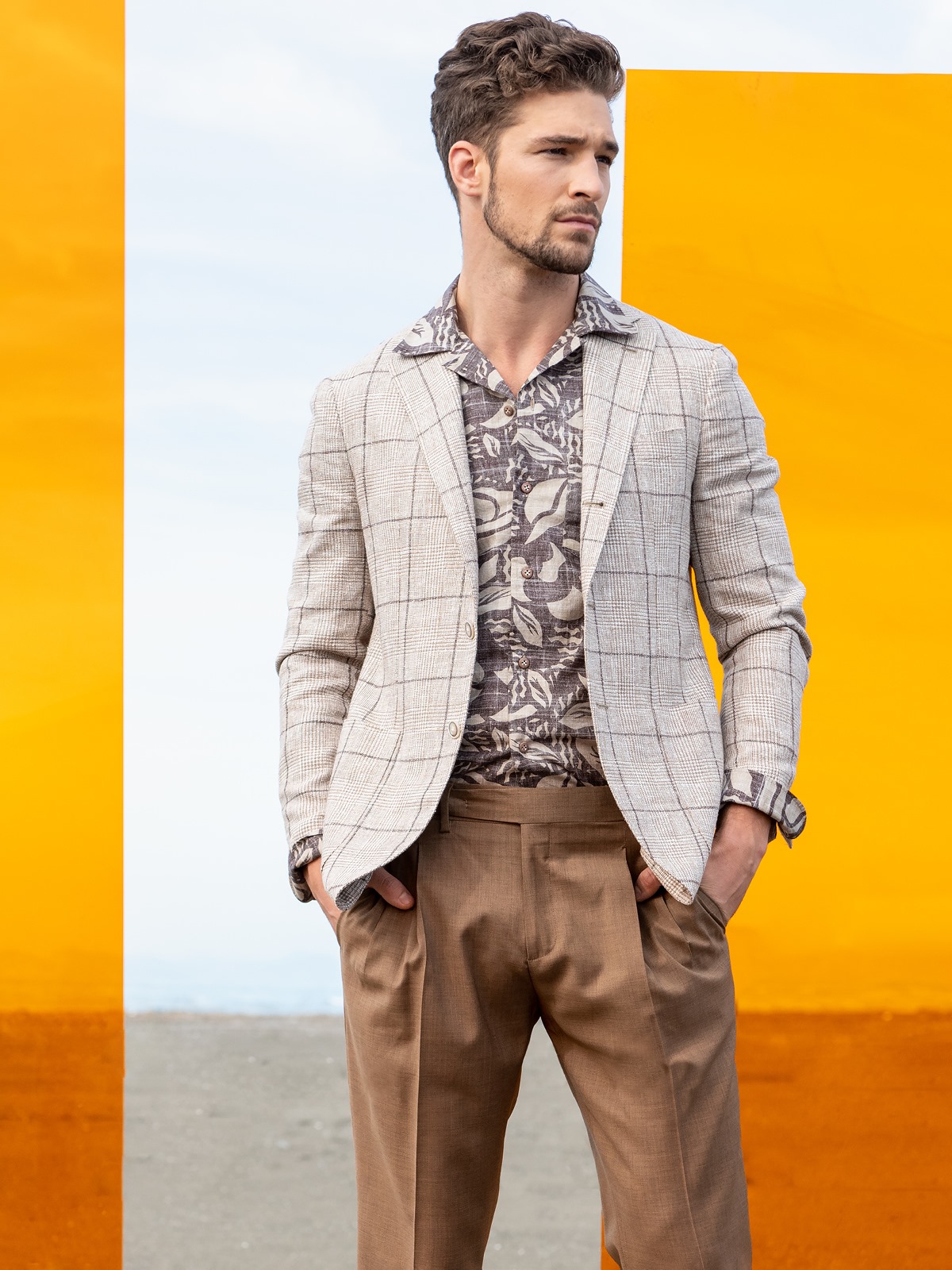 BARBA - Dandy Life shirt in slub cotton, jacket in linen blend and 