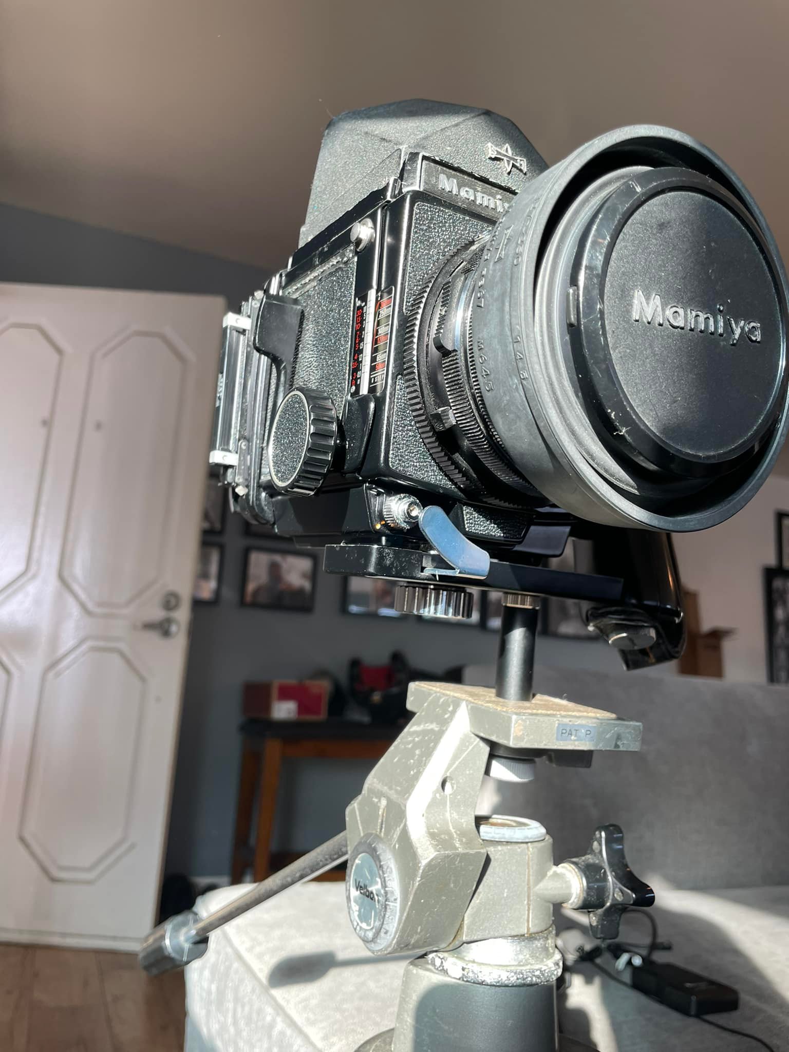 Mamiya RB67 tripod extender for left hand grip