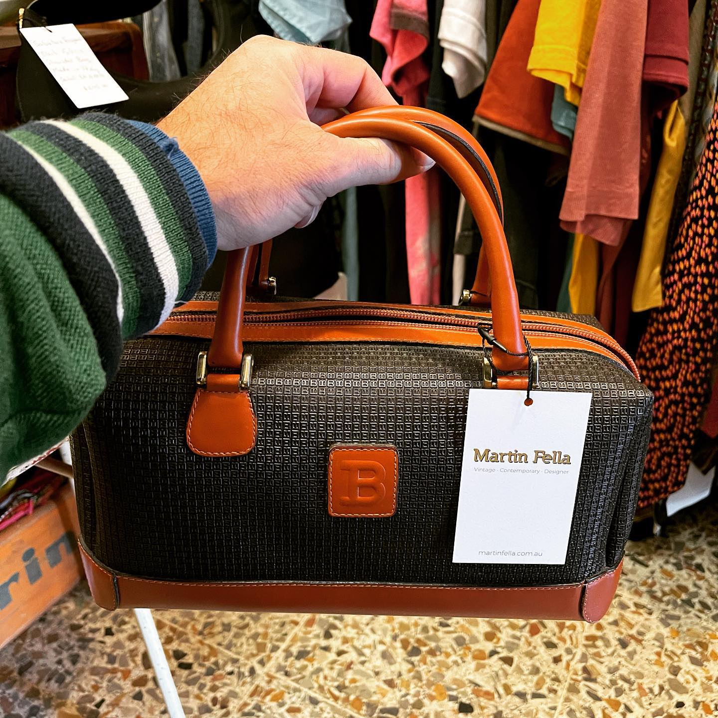 BALLY Vintage Leather Mini Boston Bag Taiwan Vintage Bally Black 