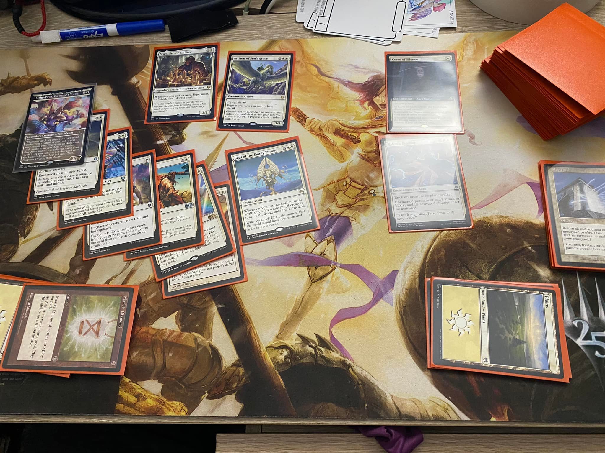 light paws mtg commander deck EDH Deck Light-Paws, Emperor's Voice 100 Magic Cards Custom Deck Auras Voltron White Mono-white Light-Paws Commander Deck Win