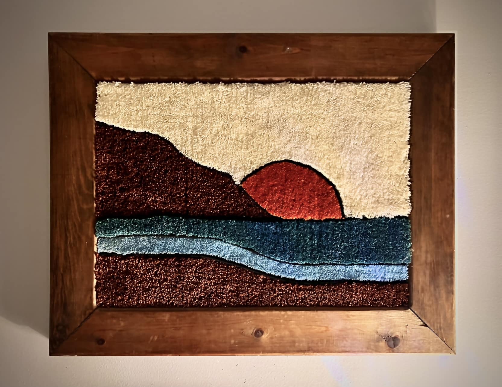 A vintage rug/tapestry by the artist “Tere” Teresa Gonzalez, found