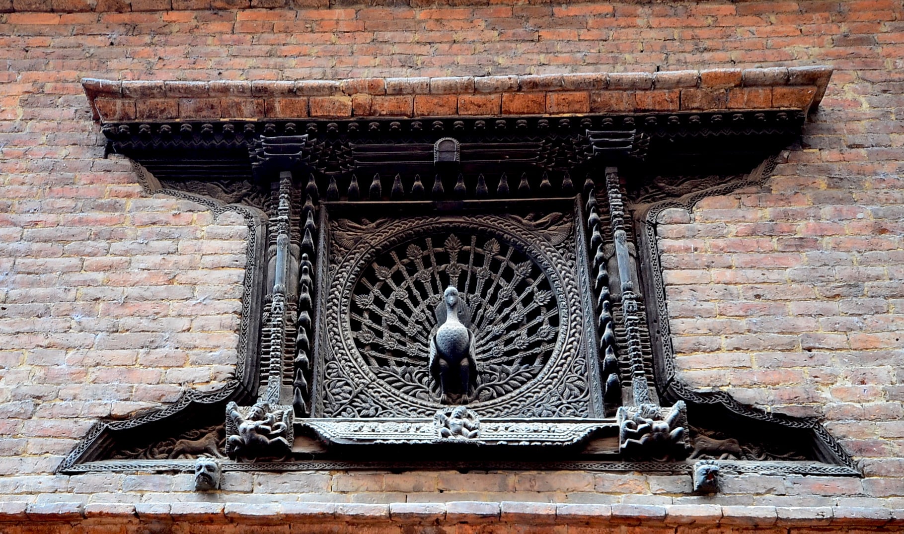 Peacock Ankhi Jhyal Nepalese Architectural Excellence Wall