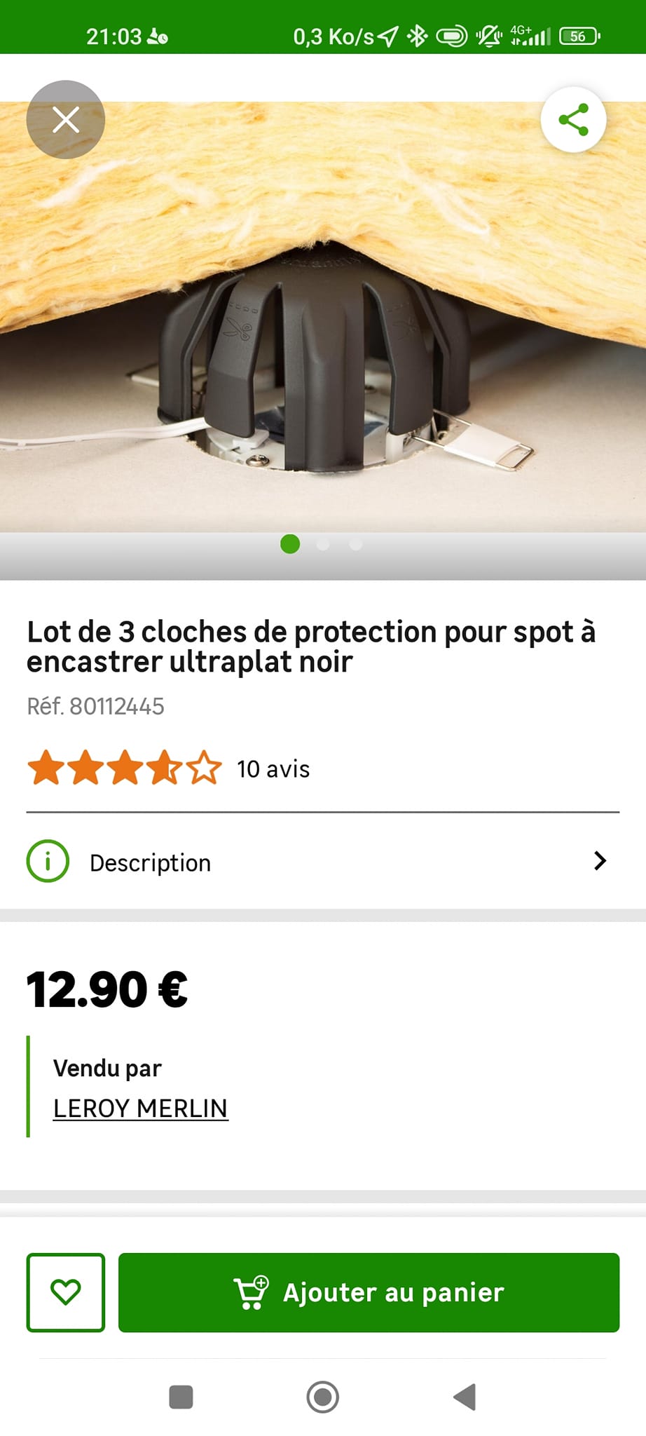 Cloche Contre La Chaleur 4 Pieds Cloches Protection Chaleur Pour Spots Encastrables - Lot De 10 à 100 - Plastique Noir Ignifugé Diamètre 62-90mm