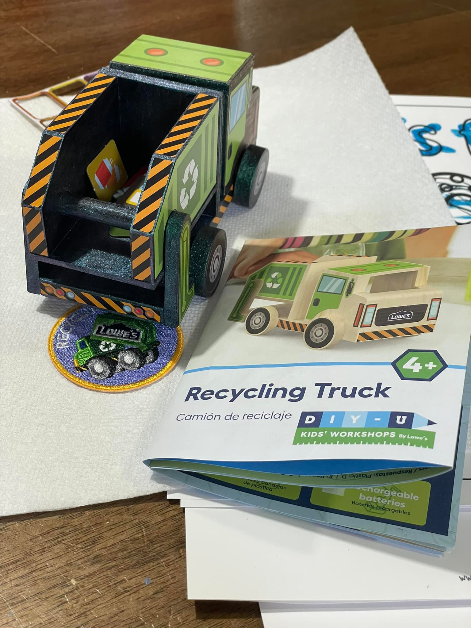 Home Depot Kids Workshop Recycling Truck – New – DIY Craft Kit