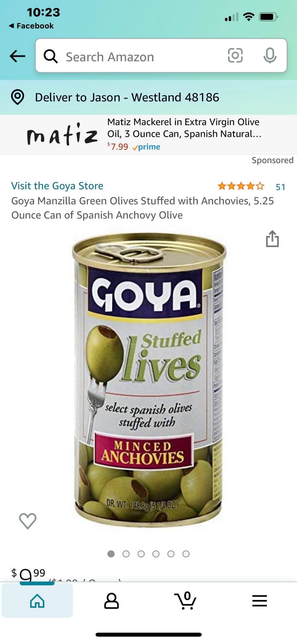 Goya Stuffed Olives Minced Anchovies 5.25 Ounce (Pack of 6