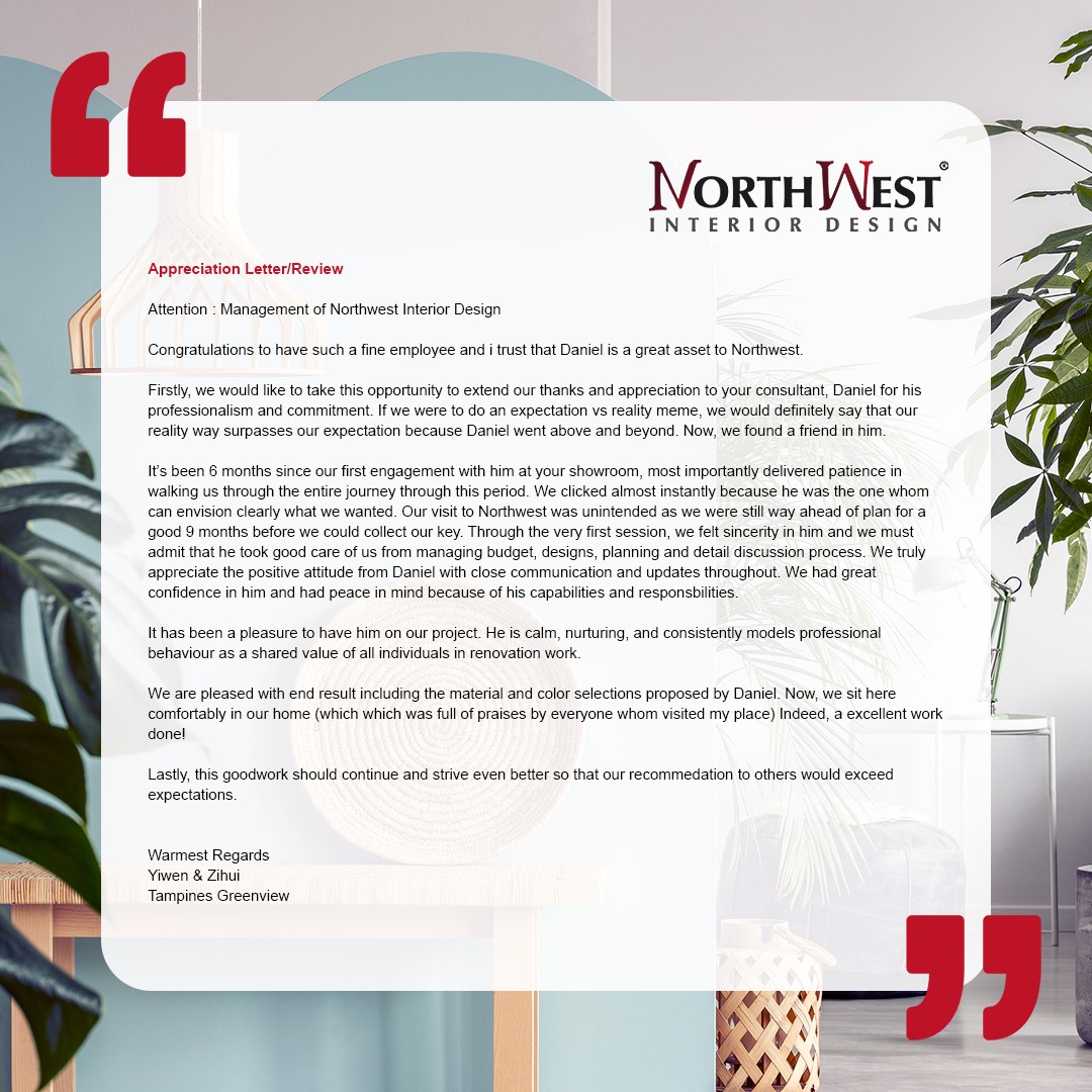 Appreciation Letter: :)Thank you... - Northwest Interior | Facebook