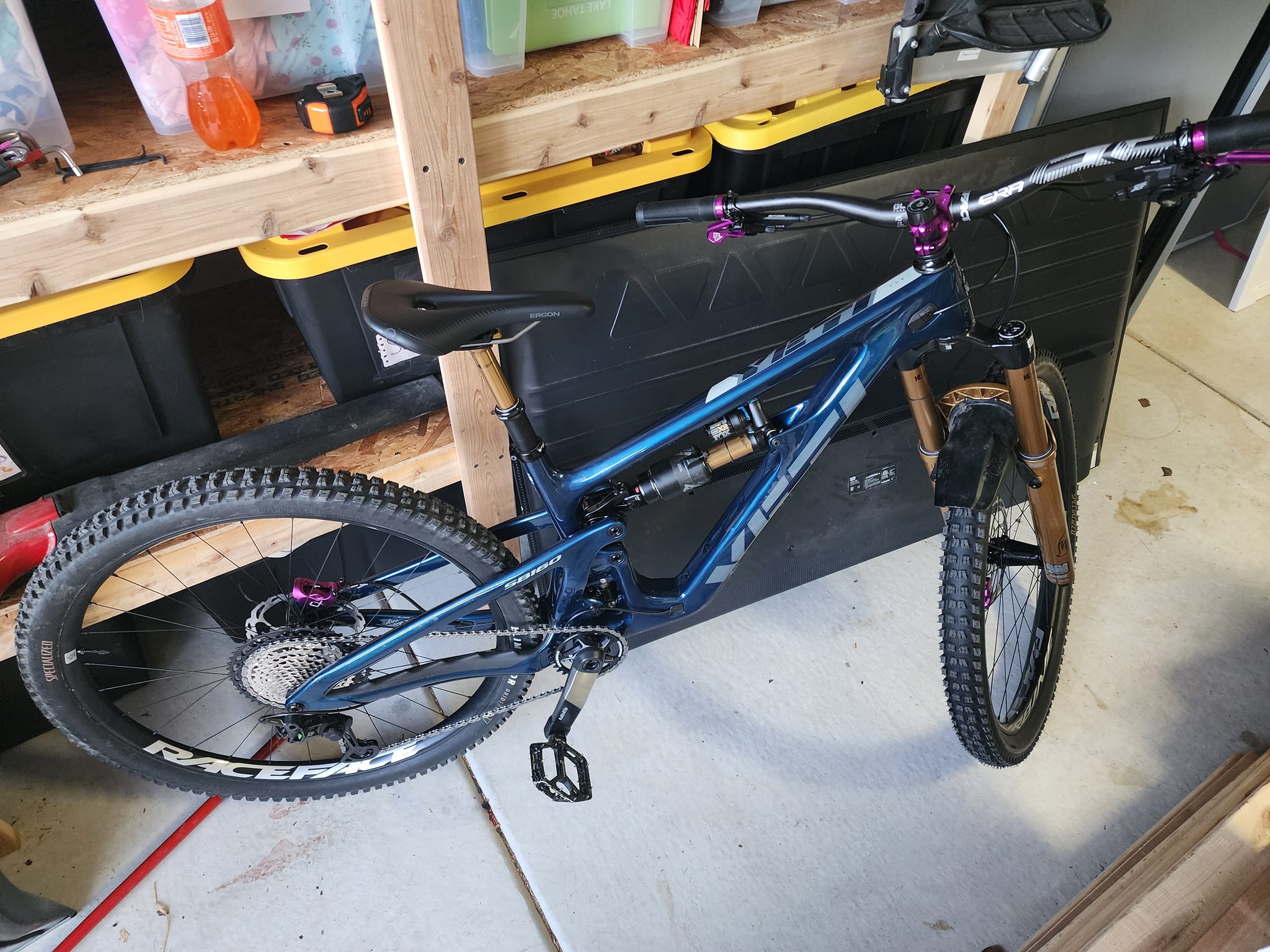 Yeti Bike Setup with Kashima Lowers and Purple Accents