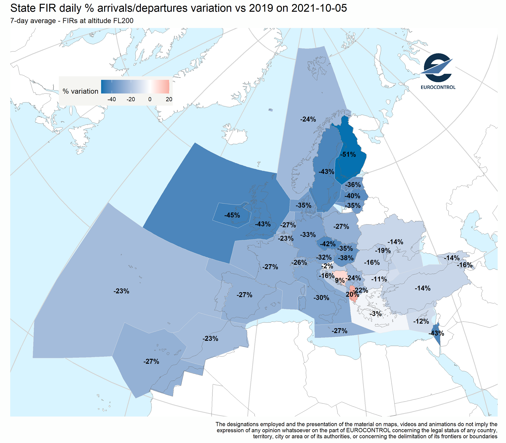 EUROCONTROL - European air traffic is now at - 28% compared to 2019 ...