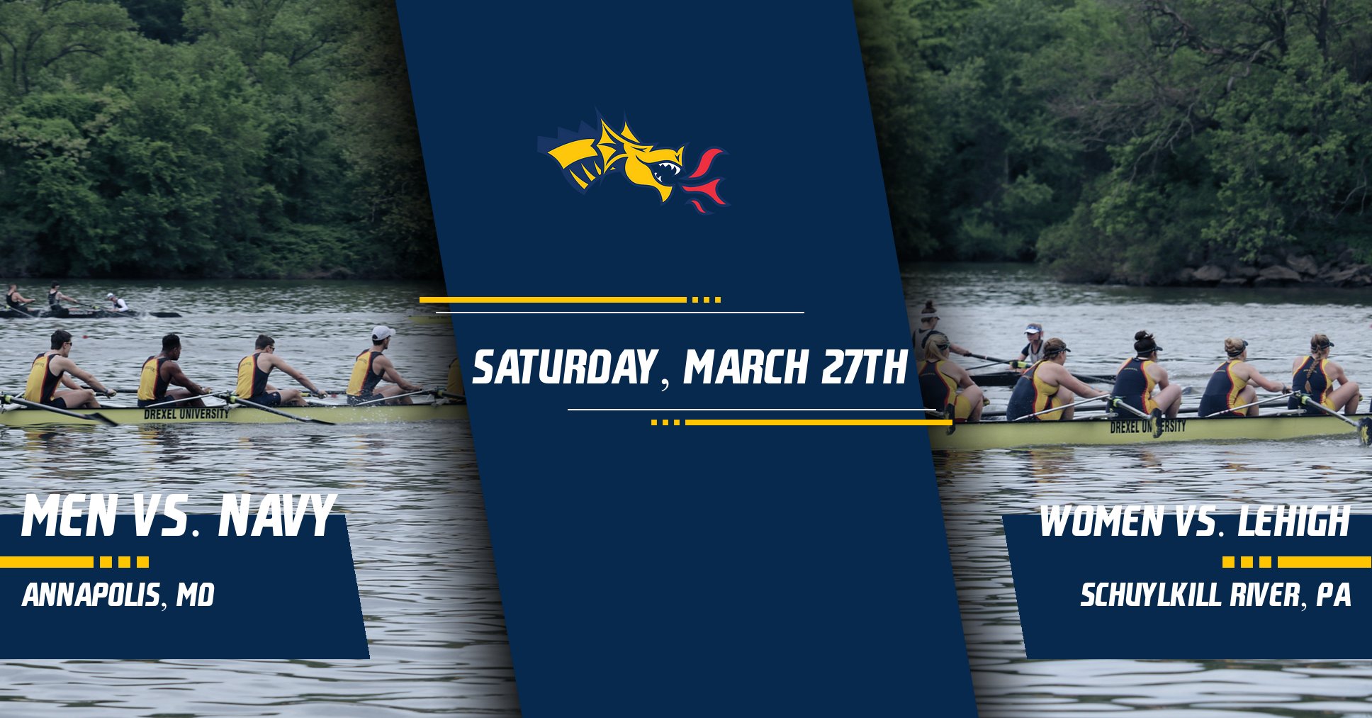 Drexel - 𝗥𝗔𝗖𝗘 𝗗𝗔𝗬 Men's Rowing at Navy Women's Rowing vs Lehigh # ...
