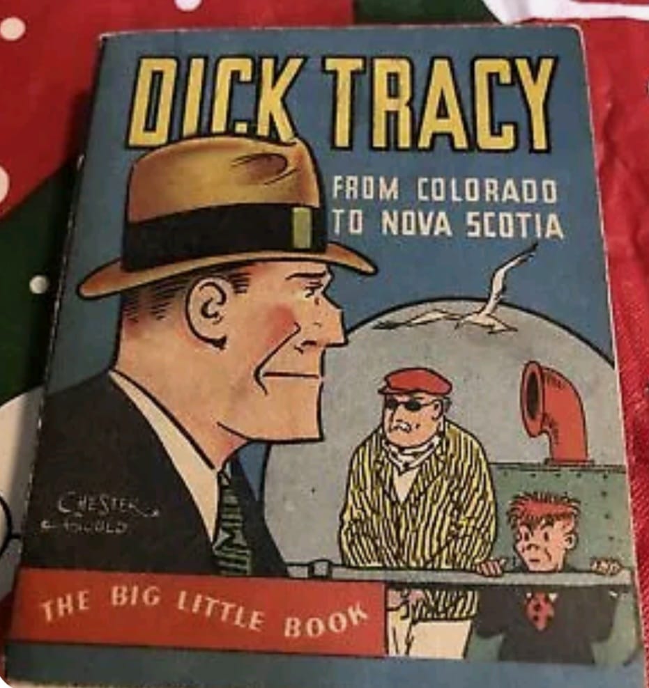 T-shirt Vintage Dick Tracy Enfant Taille L7 - Noir, Manches Courtes, Occasion Très Bon état