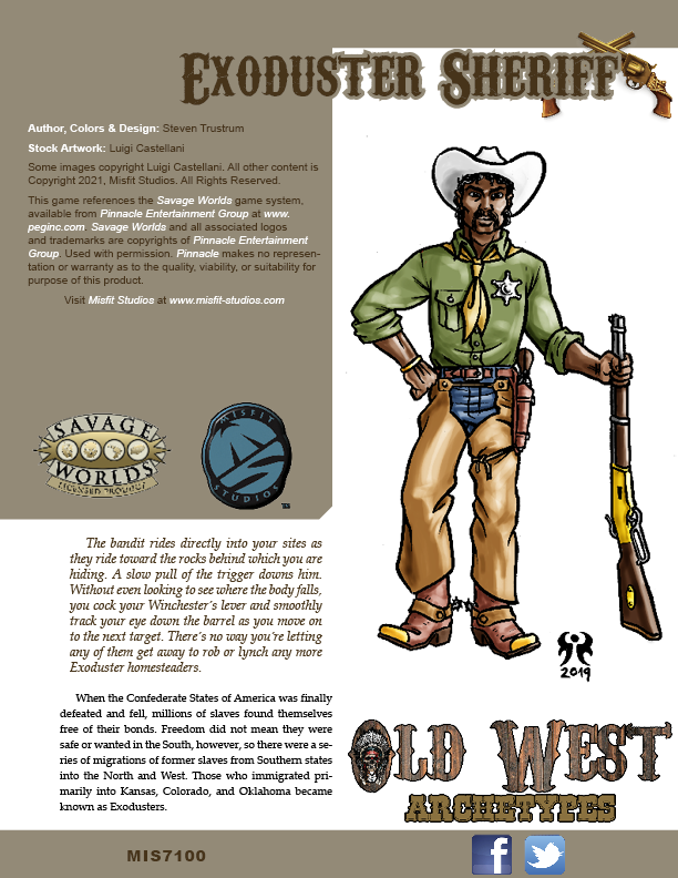 Misfit - Released from his bondage, the Exoduster #sheriff seeks to ...