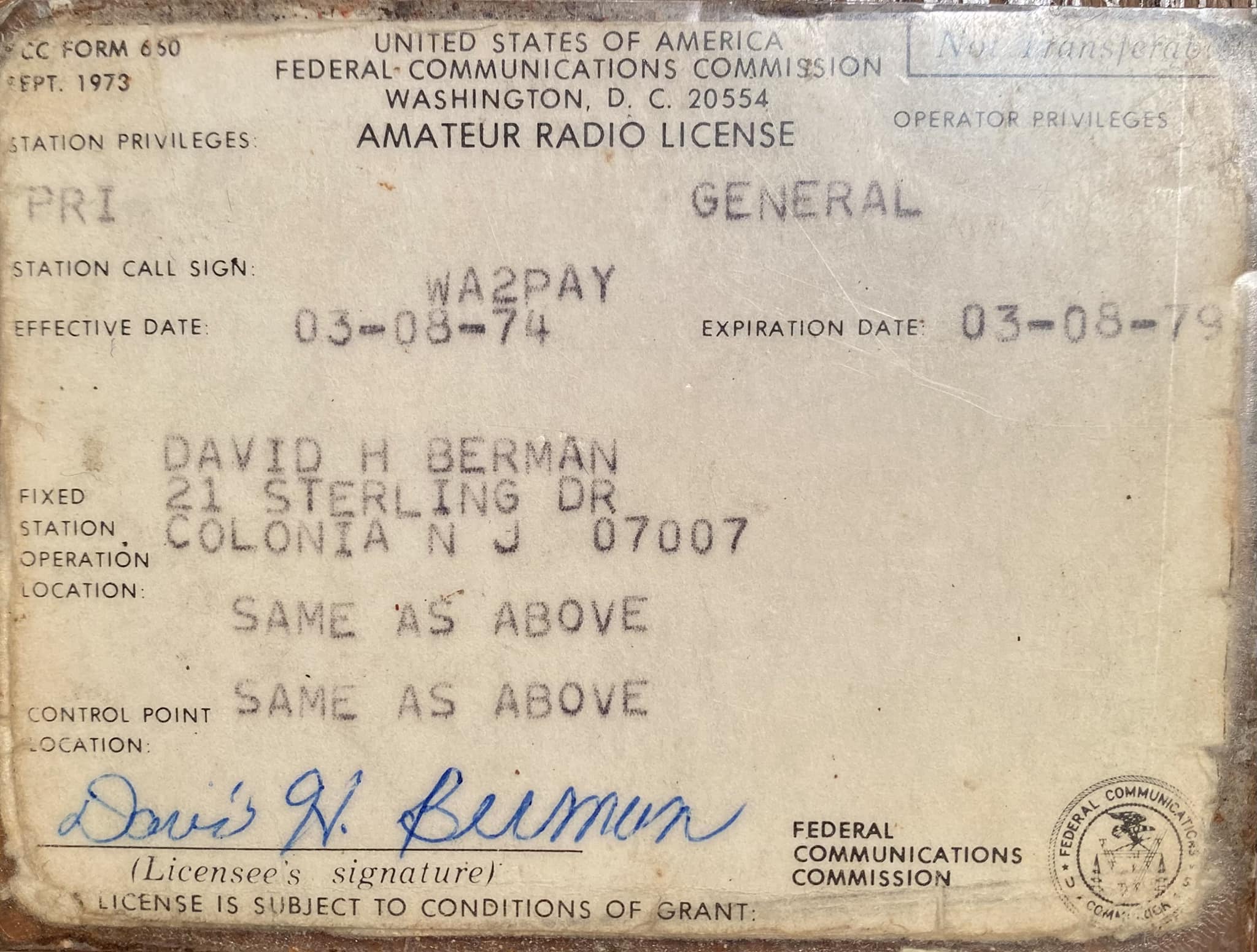 Permis De Pêche Non-résident De L'Arkansas - Vintage 1973, Eau Douce, Bon état