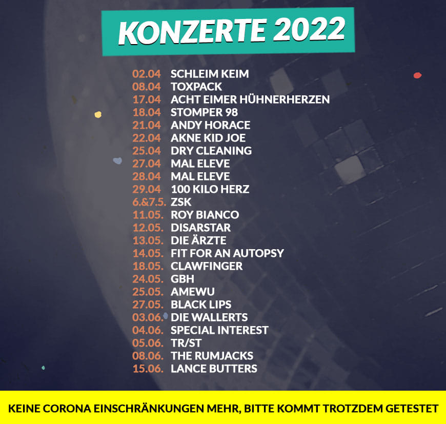 SO36 - Unsere aktuelle Konzertvorschau bis Mitte Juni 🤩... | Facebook