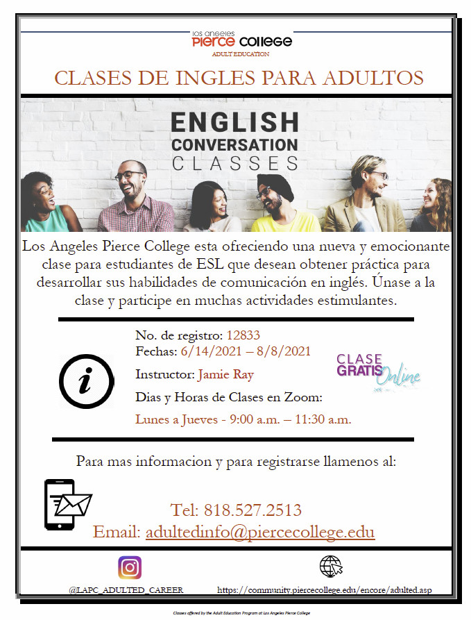 Pierce College - FREE ESL SPEECH CLASSES FOR ADULTS from... | Facebook