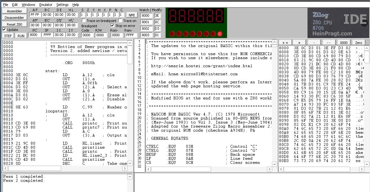 Z80 Workbench: A Browser-Based Z80 Assembler and Emulator