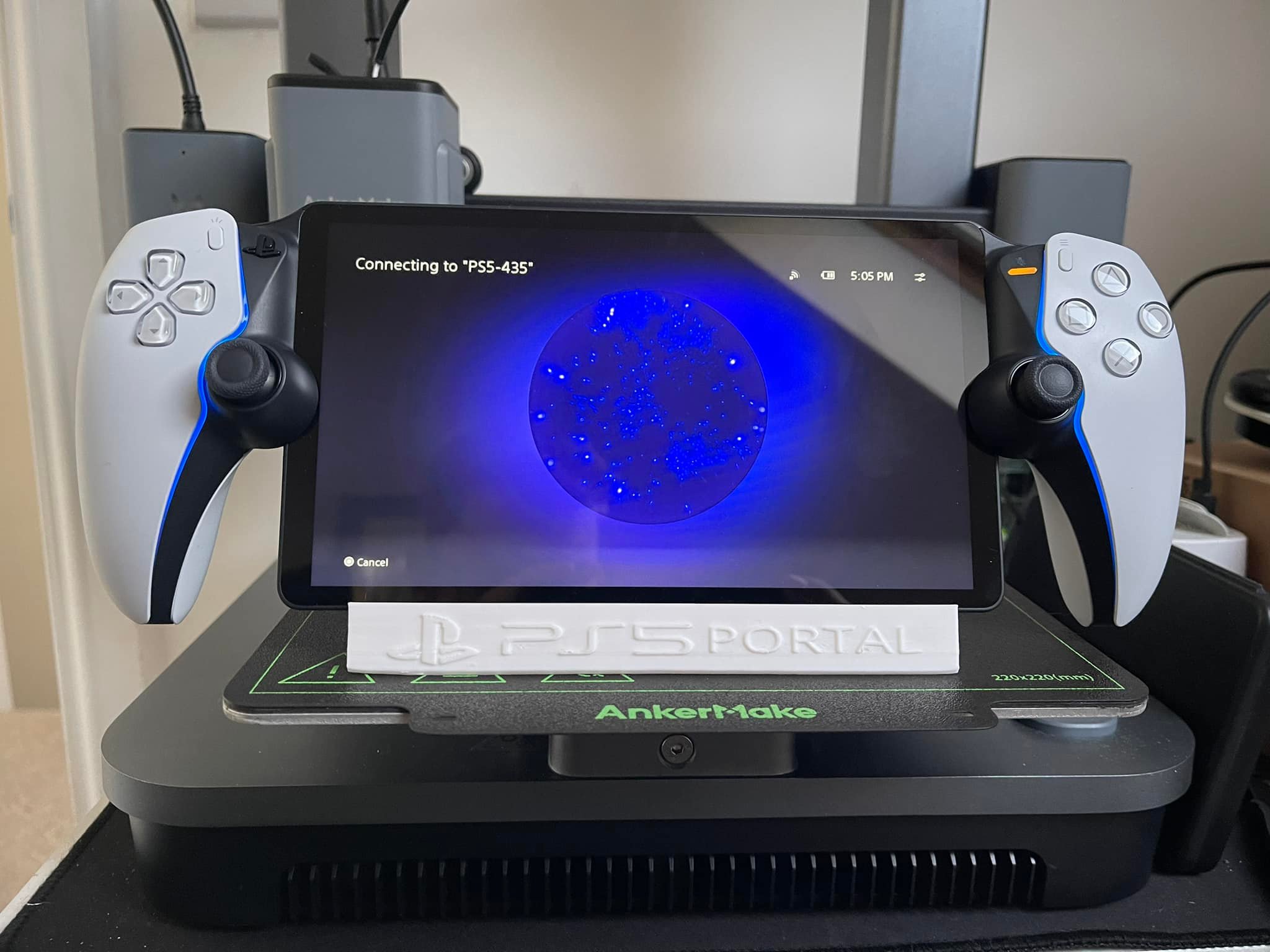 Custom 3D Printed Charging Dock For PlayStation Portal – Black With Classic Logo