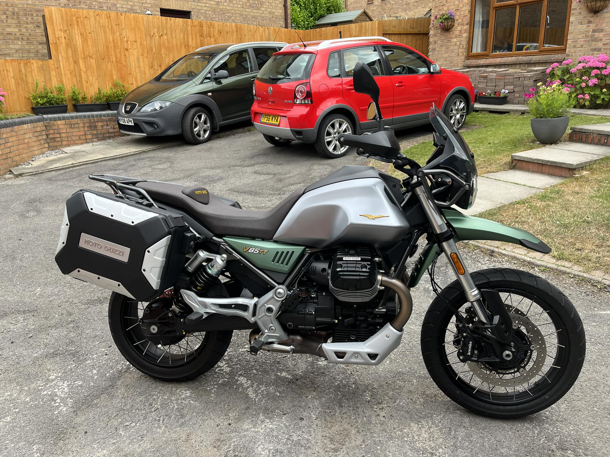 Moto Guzzi V85TT with Mosko Moto luggage setup