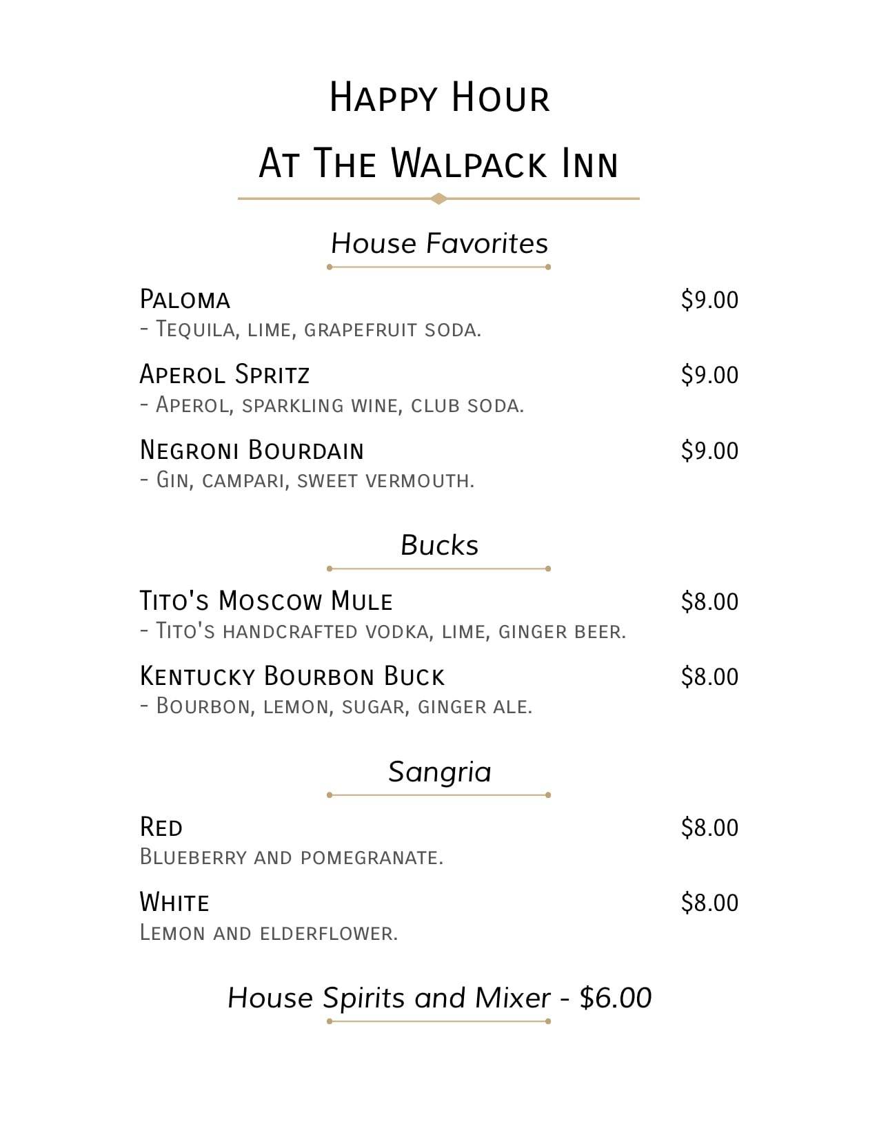 The Walpack Inn - It's not Happy Hour without handmade and...