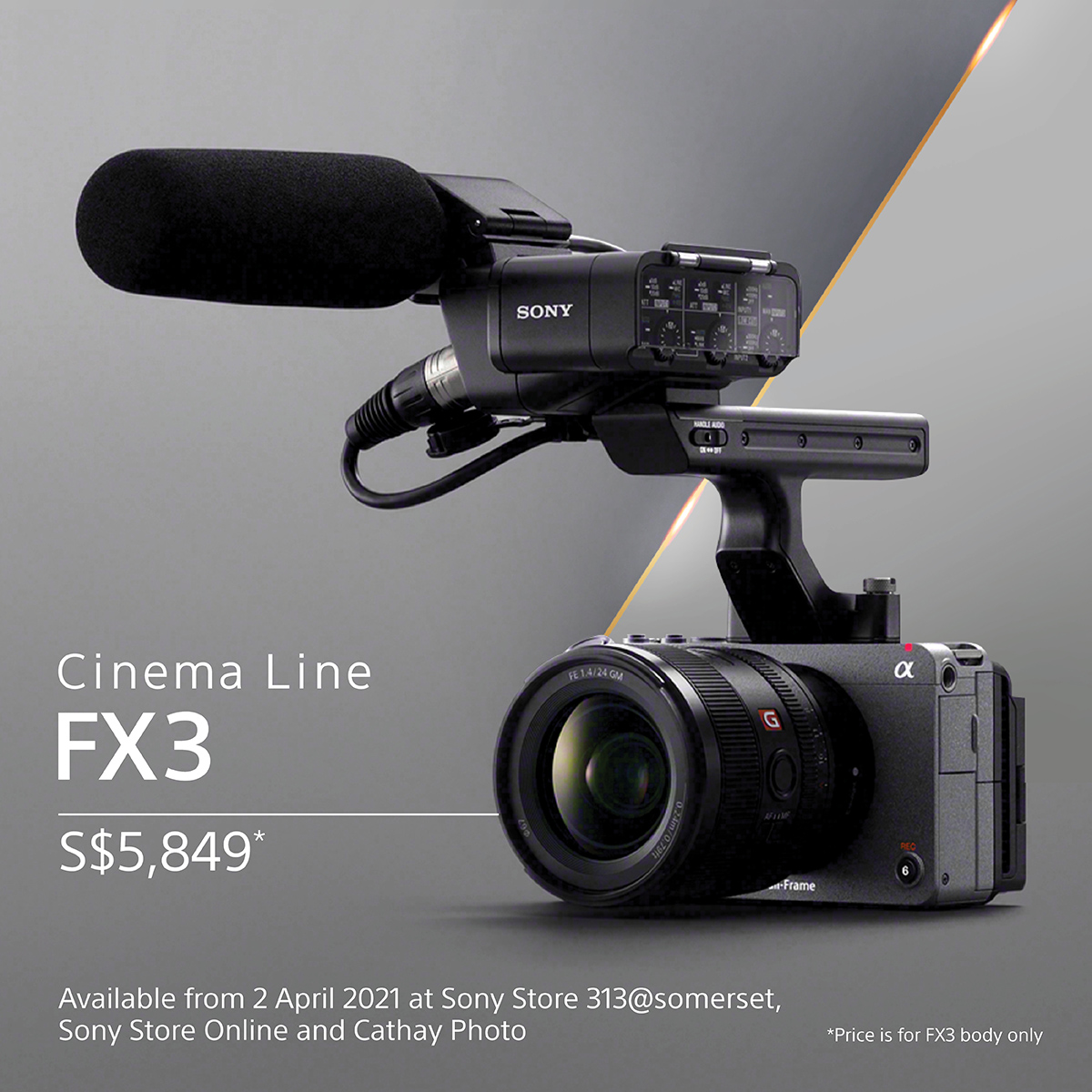 Sony also announced the new XLR-H1 Handle Unit for the FX3/FX30 