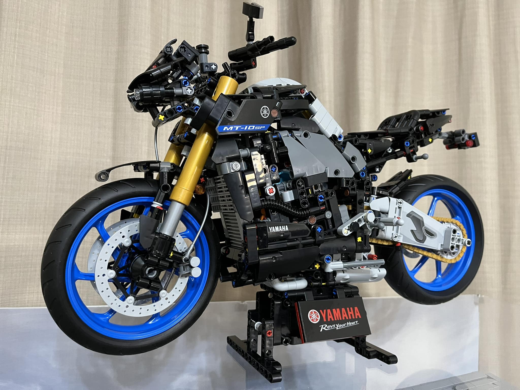 Finished Yamaha Lego model with great detail